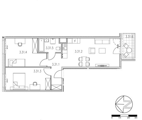 Plan 3 pok. 61m²