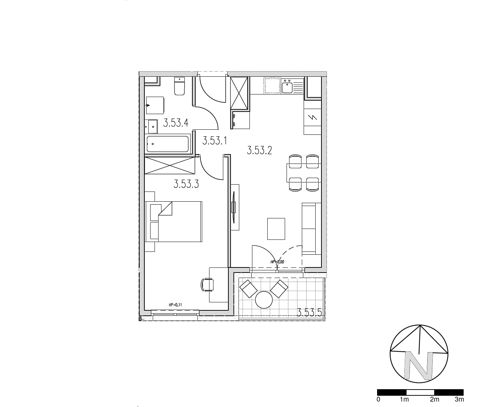 Plan 2 pok. 44m²
