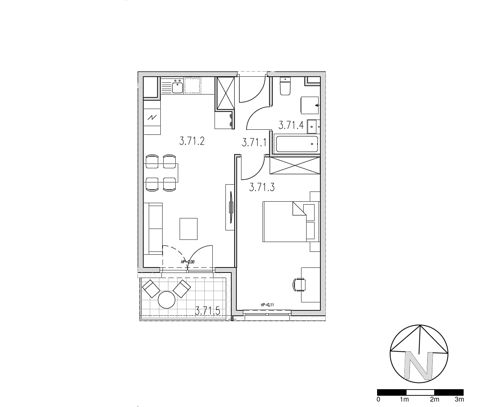 Plan 2 pok. 44m²