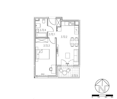 Plan 2 pok. 43m²