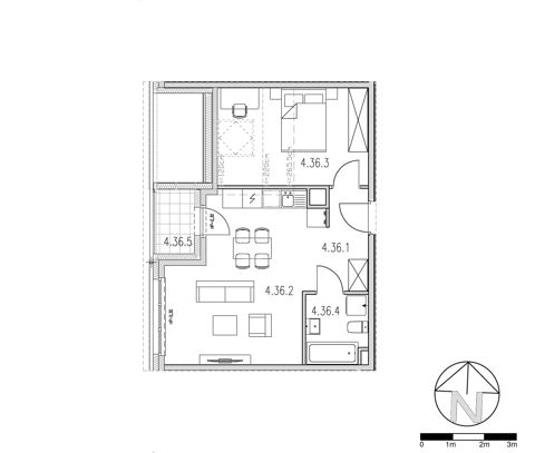 Plan 2 pok. 42m²