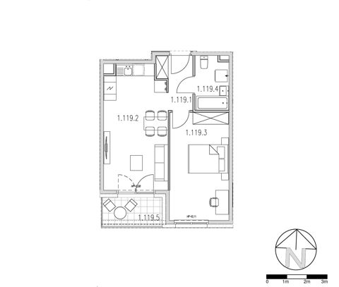 Plan 2 pok. 43m²