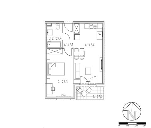 Plan 2 pok. 44m²