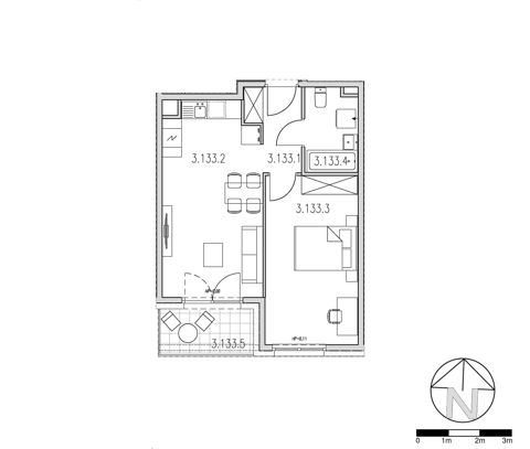 Plan 2 pok. 43m²