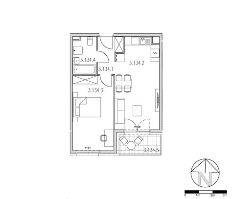 Plan 2 pok. 44m²