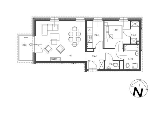 Plan 2 pok. 54m²