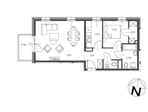 Plan 2 pok. 54m²