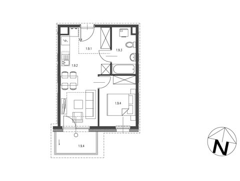 Plan 2 pok. 35m²