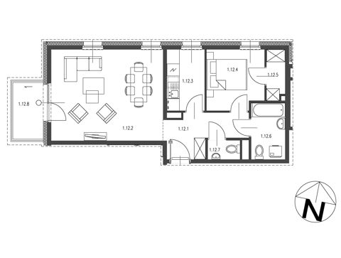 Plan 2 pok. 54m²