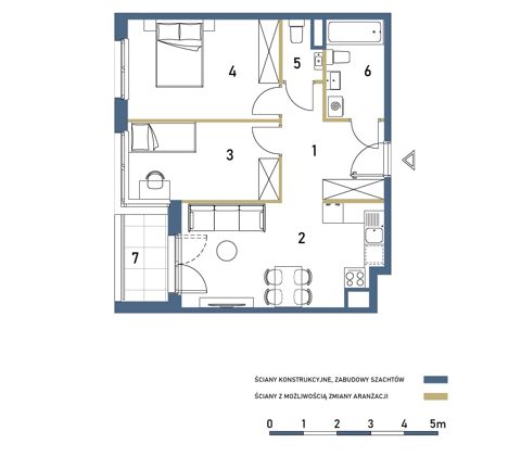 Plan 3 pok. 57m²