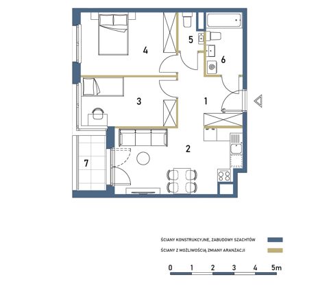 Plan 3 pok. 57m²