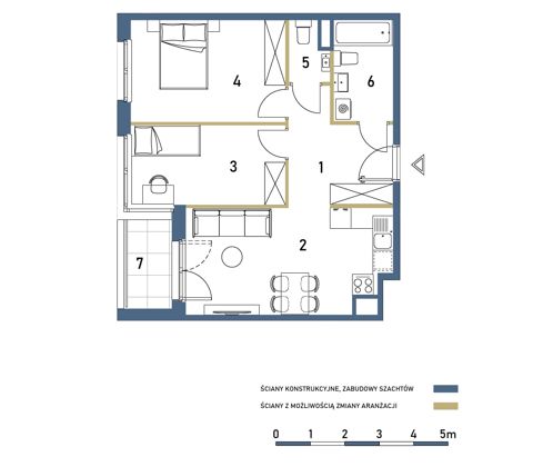 Plan 3 pok. 57m²
