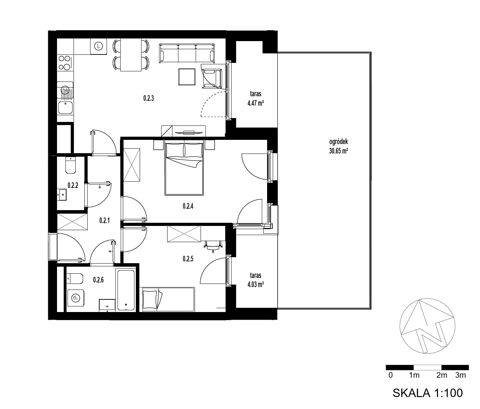 Plan 3 pok. 62m²