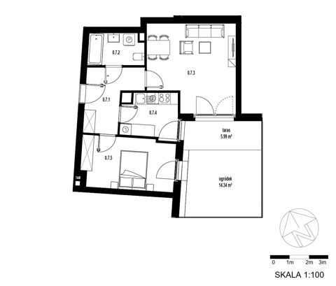 Plan 2 pok. 51m²