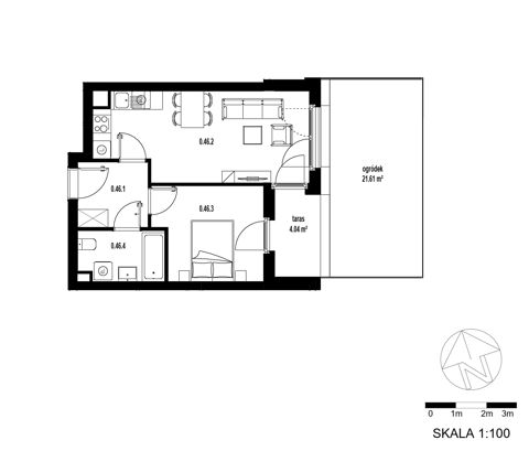 Plan 2 pok. 40m²