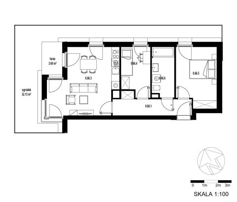 Plan 3 pok. 55m²