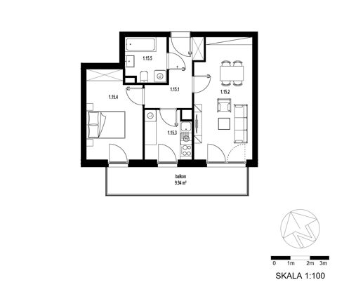 Plan 2 pok. 48m²
