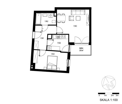 Plan 2 pok. 51m²