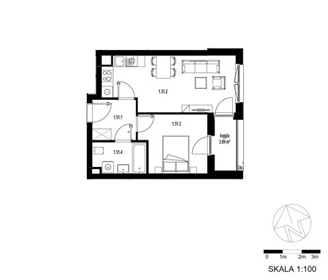 Plan 2 pok. 40m²