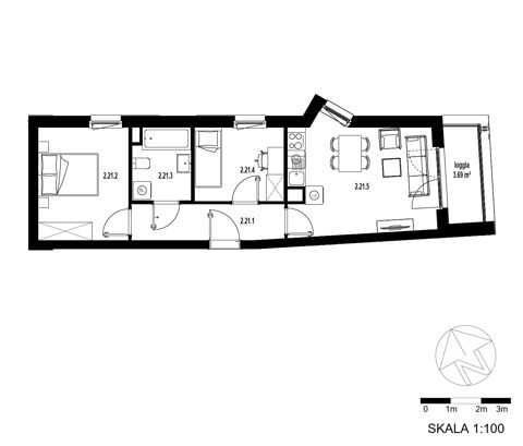 Plan 3 pok. 47m²