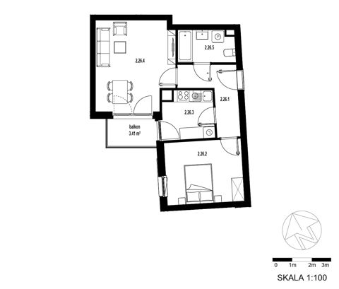 Plan 2 pok. 48m²
