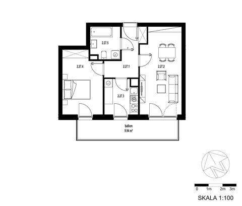 Plan 2 pok. 48m²