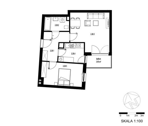 Plan 2 pok. 51m²