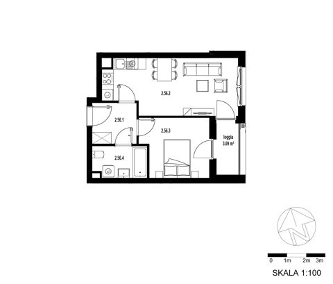 Plan 2 pok. 40m²