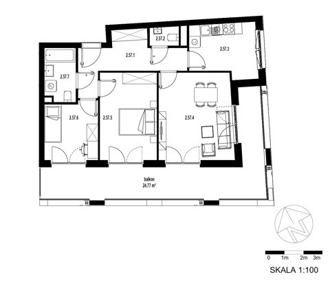 Plan 3 pok. 66m²