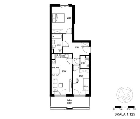 Plan 3 pok. 61m²