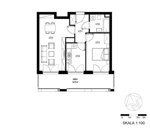 Plan 2 pok. 49m²