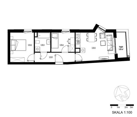 Plan 3 pok. 47m²