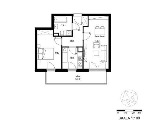 Plan 2 pok. 48m²