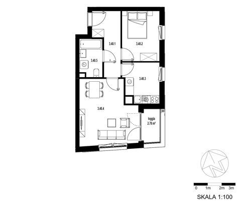 Plan 2 pok. 47m²