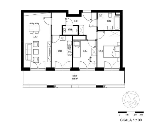 Plan 3 pok. 69m²