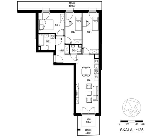 Plan 4 pok. 70m²
