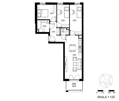 Plan 4 pok. 70m²