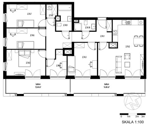 Plan 5 pok. 110m²