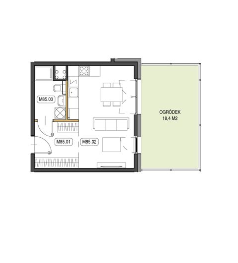 Plan 1 pok. 31m²