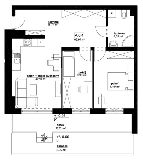 Plan 3 pok. 66m²