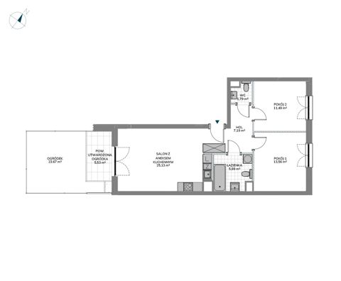 Plan 3 pok. 65m²