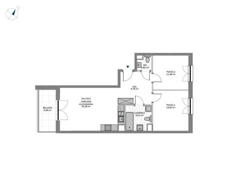 Plan 3 pok. 68m²