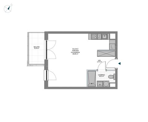 Plan 1 pok. 36m²