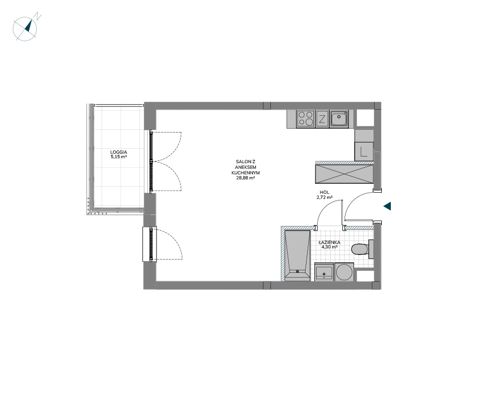 Plan 1 pok. 36m²
