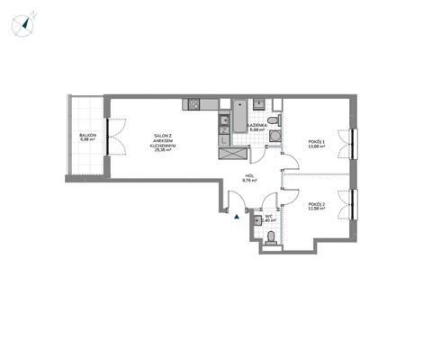Plan 3 pok. 70m²