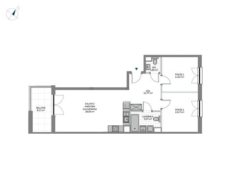 Plan 3 pok. 71m²