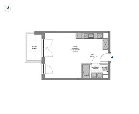 Plan 1 pok. 33m²