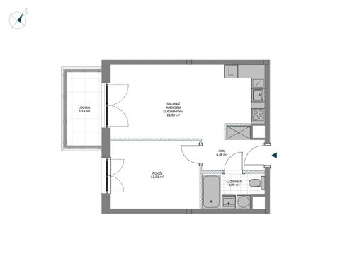 Plan 2 pok. 42m²