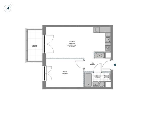 Plan 2 pok. 42m²