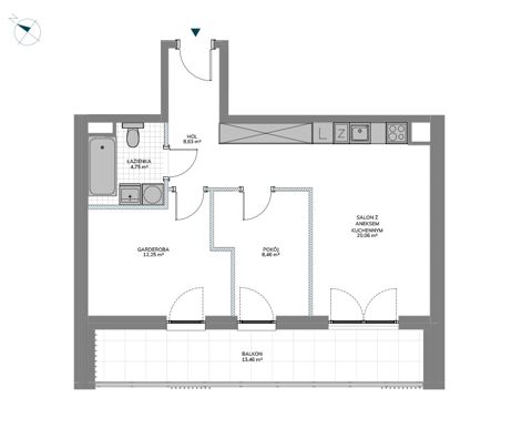 Plan 2 pok. 54m²